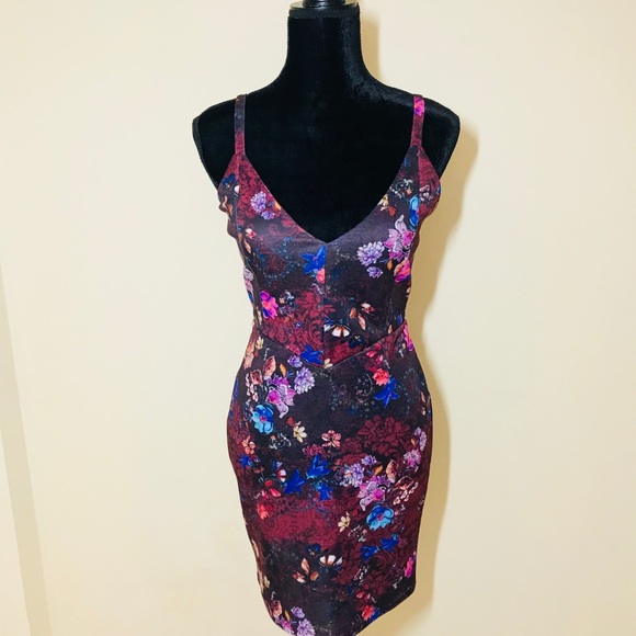 bebe Dresses & Skirts - Bebe Floral Satin Dress